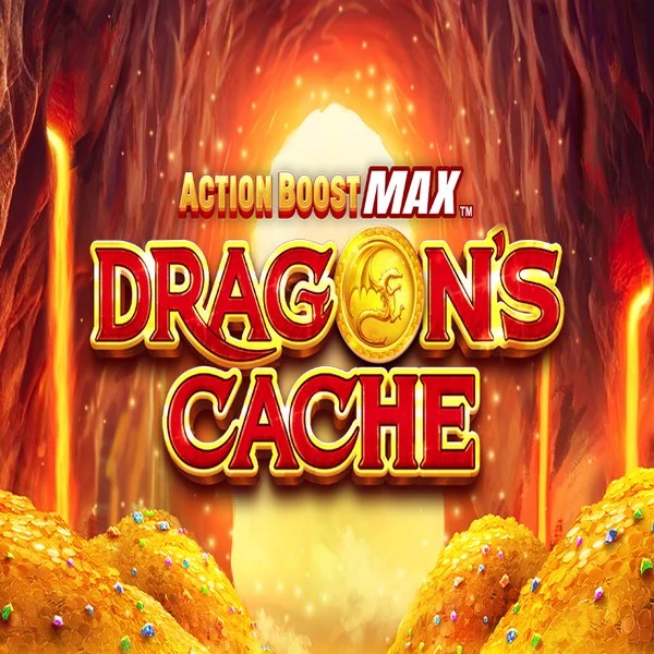 Action Boost Max Dragon's Cache logo by SpinPlay Games at AllySpin Casino