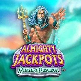 Almighty Jackpots – Realm of Poseidon slot logo by Novomatic at AllySpin Casino