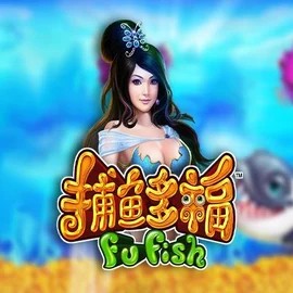 Fu Fish slot logo by Skywind Group at AllySpin Casino